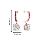 Load image into Gallery viewer, 1-carat-solitaire-diamond-drop-earrings-with-pink-sapphire-in-rose-gold-FDEAR10983GSADRPI-NL-RG