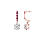 Load image into Gallery viewer, 1-carat-solitaire-diamond-drop-earrings-with-pink-sapphire-in-rose-gold-FDEAR10983GSADRPI-NL-RG