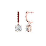 Load image into Gallery viewer, 1-carat-solitaire-diamond-drop-earrings-with-ruby-in-rose-gold-FDEAR10983GRUDR-NL-RG