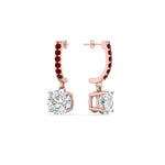 Load image into Gallery viewer, 1-carat-solitaire-diamond-drop-earrings-with-ruby-in-rose-gold-FDEAR10983GRUDR-NL-RG