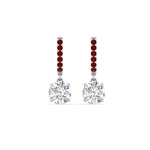 Load image into Gallery viewer, 1-carat-solitaire-diamond-drop-earrings-with-ruby-in-white-gold-FDEAR10983GRUDR-NL-WG