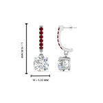 Load image into Gallery viewer, 1-carat-solitaire-diamond-drop-earrings-with-ruby-in-white-gold-FDEAR10983GRUDR-NL-WG