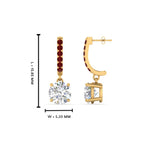 Load image into Gallery viewer, 1-carat-solitaire-diamond-drop-earrings-with-ruby-in-yellow-gold-FDEAR10983GRUDR-NL-YG