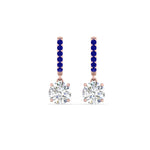 Load image into Gallery viewer, 1-carat-solitaire-diamond-drop-earrings-with-sapphire-in-rose-gold-FDEAR10983GSABL-NL-RG