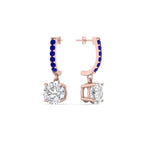 Load image into Gallery viewer, 1-carat-solitaire-diamond-drop-earrings-with-sapphire-in-rose-gold-FDEAR10983GSABL-NL-RG