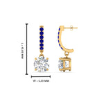 Load image into Gallery viewer, 1-carat-solitaire-diamond-drop-earrings-with-sapphire-in-yellow-gold-FDEAR10983GSABL-NL-YG