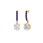 Load image into Gallery viewer, 1 Carat Solitaire Halo Diamond Drop Earrings