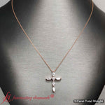 Load image into Gallery viewer, 1-ct-marquise-diamond-cross-pendant-in-18k-rose-gold-fdpd10872-fancyneck
