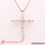 Load image into Gallery viewer, 1-ct-marquise-diamond-cross-pendant-in-18k-rose-gold-fdpd10872-nl-rg