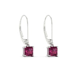 Load image into Gallery viewer, 1-ct-princess-cut-pink-sapphire-leverback-dangle-earrings-in-white-gold-fdear11236prgsadrpiangle3-1.00ct-nl-wg.jpg?v=1765510587