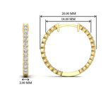 Load image into Gallery viewer, U Prong Diamond Hoop Earring