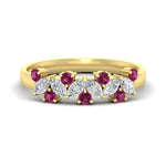 Load image into Gallery viewer, 1-ct-vintage-pink-sapphire-wedding-bands-for-women-in-yellow-gold-fdw2308gsadrpisleep-1.00ct-nl-yg