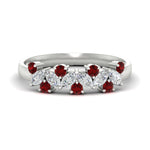 Load image into Gallery viewer, 1-ct-vintage-ruby-wedding-bands-for-women-in-white-gold-fdw2308grudrsleep-1.00ct-nl-wg