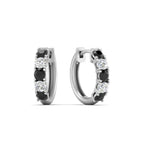 Load image into Gallery viewer, 1-ct.-diamond-small-hoop-earring-with-black-diamond-in-white-gold-FD-EAR10773GBLACK-NL-WG