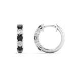 Load image into Gallery viewer, 1-ct.-diamond-small-hoop-earring-with-black-diamond-in-white-gold-FD-EAR10773GBLACK-NL-WG