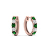 Load image into Gallery viewer, 1-ct.-diamond-small-hoop-earring-with-emerald-in-rose-gold-FD-EAR10773GEMGR-NL-RG