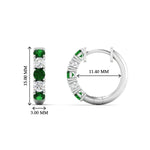 Load image into Gallery viewer, 1-ct.-diamond-small-hoop-earring-with-emerald-in-white-gold-FDEAR10773GEMGRANGLE1-NL-WG_35e83f47-5615-4164-9f94-c3af362e83d1
