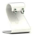 Load image into Gallery viewer, 1-ct.-diamond-small-hoop-earring-with-emerald-in-white-gold-FD-EAR10773GEMGR-NL-WG
