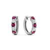 Load image into Gallery viewer, 1-ct.-diamond-small-hoop-earring-with-pink-sapphire-in-white-gold-FD-EAR10773GSADRPI-NL-WG