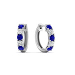 Load image into Gallery viewer, 1-ct.-diamond-small-hoop-earring-with-sapphire-in-white-gold-FD-EAR10773GSABL-NL-WG