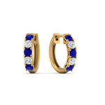 Load image into Gallery viewer, 1-ct.-diamond-small-hoop-earring-with-sapphire-in-yellow-gold-FD-EAR10773GSABL-NL-YG