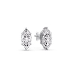 Load image into Gallery viewer, Marquise Diamond 6 Prong Stud Earrings Half Carat