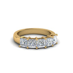 Load image into Gallery viewer, 1-ct.-princess-cut-five-stone-wedding-band-in-yellow-gold-FD8008PRB-1CT-NL-YG.jpg