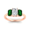 Load image into Gallery viewer, 1.00-ct-radiant-cut-three-stone-emerald-engagement-ring-in-rose-gold-fdenr9299ragemgrangle5-1.00ct-nl-rg.jpg