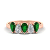 Load image into Gallery viewer, 1.25-carat-5-stone-wedding-band-emerald-teardrop-in-rose-gold-fdwb8008pegemgrsleep-1.25ct-nl-rg.jpg