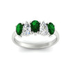 Load image into Gallery viewer, 1.25-carat-5-stone-wedding-band-emerald-teardrop-in-white-gold-fdwb8008pegemgrangle5-1.25ct-nl-wg.jpg