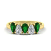 Load image into Gallery viewer, 1.25-carat-5-stone-wedding-band-emerald-teardrop-in-yellow-gold-fdwb8008pegemgrsleep-1.25ct-nl-yg.jpg