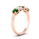 Load image into Gallery viewer, 1.5-ct.-emerald-five-stone-anniversary-band-in-rose-gold-fdwb8008ovgemgrangle2-1.50ct-nl-rg.jpg