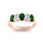 Load image into Gallery viewer, 1.5-ct.-emerald-five-stone-anniversary-band-in-rose-gold-fdwb8008ovgemgrangle5-1.50ct-nl-rg.jpg