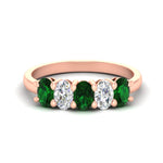 Load image into Gallery viewer, 1.5-ct.-emerald-five-stone-anniversary-band-in-rose-gold-fdwb8008ovgemgrsleep-1.50ct-nl-rg.jpg
