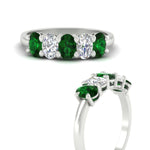 Load image into Gallery viewer, 1.5-ct.-emerald-five-stone-anniversary-band-in-white-gold-fdwb8008ovgemgrangle3-1.50ct-nl-wg.jpg