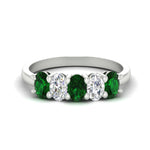 Load image into Gallery viewer, 1.5-ct.-emerald-five-stone-anniversary-band-in-white-gold-fdwb8008ovgemgrsleep-1.50ct-nl-wg.jpg
