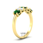 Load image into Gallery viewer, 1.5-ct.-emerald-five-stone-anniversary-band-in-yellow-gold-fdwb8008ovgemgrangle2-1.50ct-nl-yg-hw.jpg