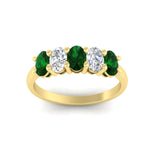 Load image into Gallery viewer, 1.5-ct.-emerald-five-stone-anniversary-band-in-yellow-gold-fdwb8008ovgemgrangle5-1.50ct-nl-yg.jpg