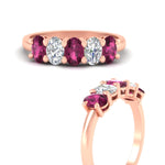 Load image into Gallery viewer, 1.5-ct.-pink-sapphire-five-stone-anniversary-band-in-rose-gold-fdwb8008ovgsadrpiangle3-1.50ct-nl-rg.jpg