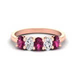 Load image into Gallery viewer, 1.5-ct.-pink-sapphire-five-stone-anniversary-band-in-rose-gold-fdwb8008ovgsadrpisleep-1.50ct-nl-rg.jpg