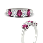Load image into Gallery viewer, 1.5-ct.-pink-sapphire-five-stone-anniversary-band-in-white-gold-fdwb8008ovgsadrpiangle3-1.50ct-nl-wg.jpg