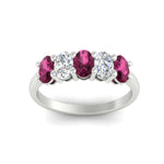 Load image into Gallery viewer, 1.5-ct.-pink-sapphire-five-stone-anniversary-band-in-white-gold-fdwb8008ovgsadrpiangle5-1.50ct-nl-wg.jpg