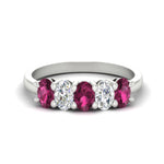 Load image into Gallery viewer, 1.5-ct.-pink-sapphire-five-stone-anniversary-band-in-white-gold-fdwb8008ovgsadrpisleep-1.50ct-nl-wg.jpg