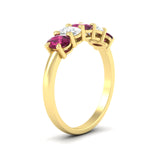 Load image into Gallery viewer, 1.5-ct.-pink-sapphire-five-stone-anniversary-band-in-yellow-gold-fdwb8008ovgsadrpiangle2-1.50ct-nl-yg.jpg