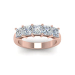 Load image into Gallery viewer, 1.5-ct.-princess-cut-5-stone-diamond-wedding-ring-in-rose-gold-FD8008PRB-1.5CT-NL-RG.jpg