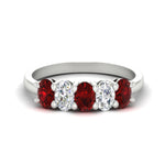 Load image into Gallery viewer, 1.5-ct.-ruby-five-stone-anniversary-band-in-white-gold-fdwb8008ovgrudrsleep-1.50ct-nl-wg.jpg