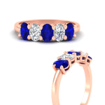 Load image into Gallery viewer, 1.5-ct.-sapphire-five-stone-anniversary-band-in-rose-gold-fdwb8008ovgsablangle3-1.50ct-nl-rg.jpg