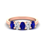 Load image into Gallery viewer, 1.5-ct.-sapphire-five-stone-anniversary-band-in-rose-gold-fdwb8008ovgsablsleep-1.50ct-nl-rg.jpg