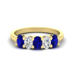 Load image into Gallery viewer, 1.5-ct.-sapphire-five-stone-anniversary-band-in-yellow-gold-fdwb8008ovgsablsleep-1.50ct-nl-yg.jpg