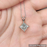 Load image into Gallery viewer, 1.50-Carat-Princess-Cut-Solitaire-Kite-Diamond-Pendants-With-Lab-Diamond-In-14K-White-Gold-FDPD10811PR-1.50CT?v=1758014492